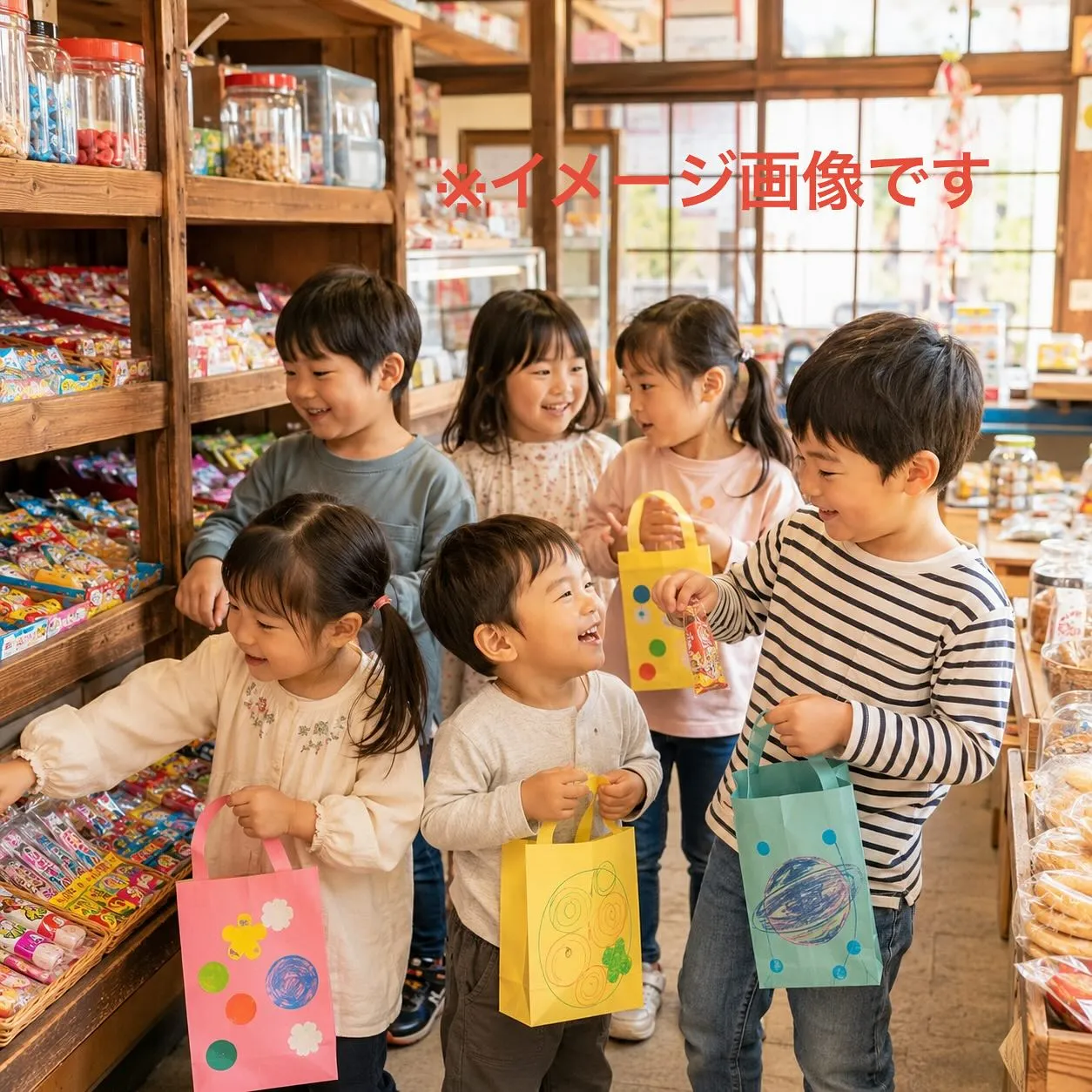 今日はみんなで駄菓子屋さんへお買い物に行きました🍬